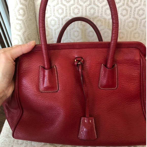Prada leather red handbag/satchel - Picture 1 of 4